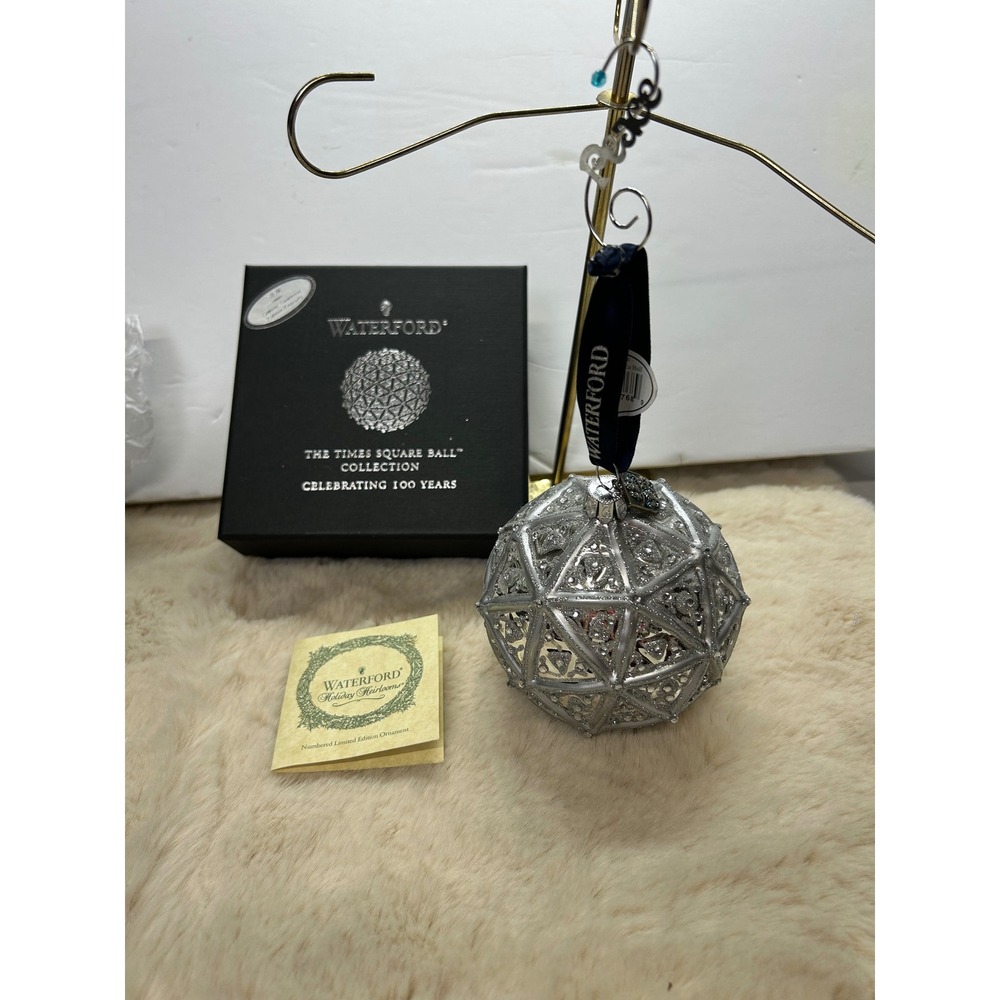 Waterford Times Square Ball Ornament Celebrating 100Years Limited Edition Silver